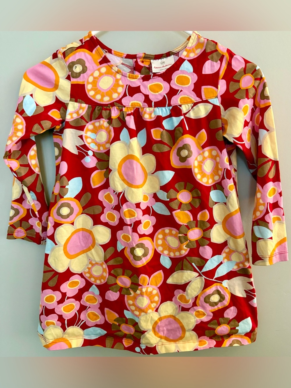 Hanna Andersson Red Floral Long-Sleeve Dress